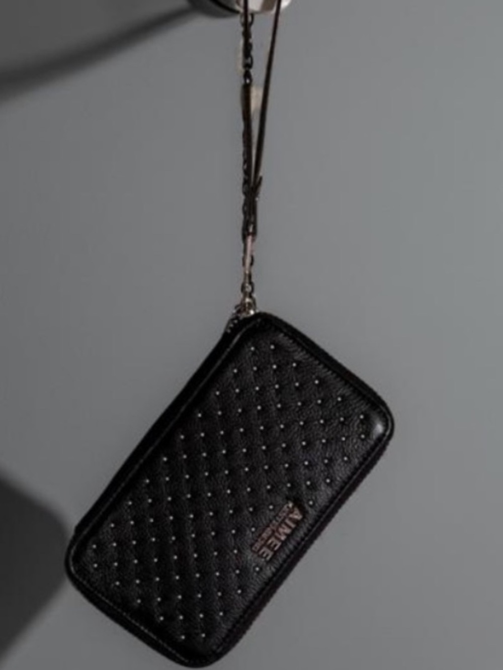 Aimee Kestenberg Black Studded Wristlet with RFID Protection